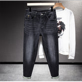 Jean fuselé extensible d'hiver grande taille pour homme